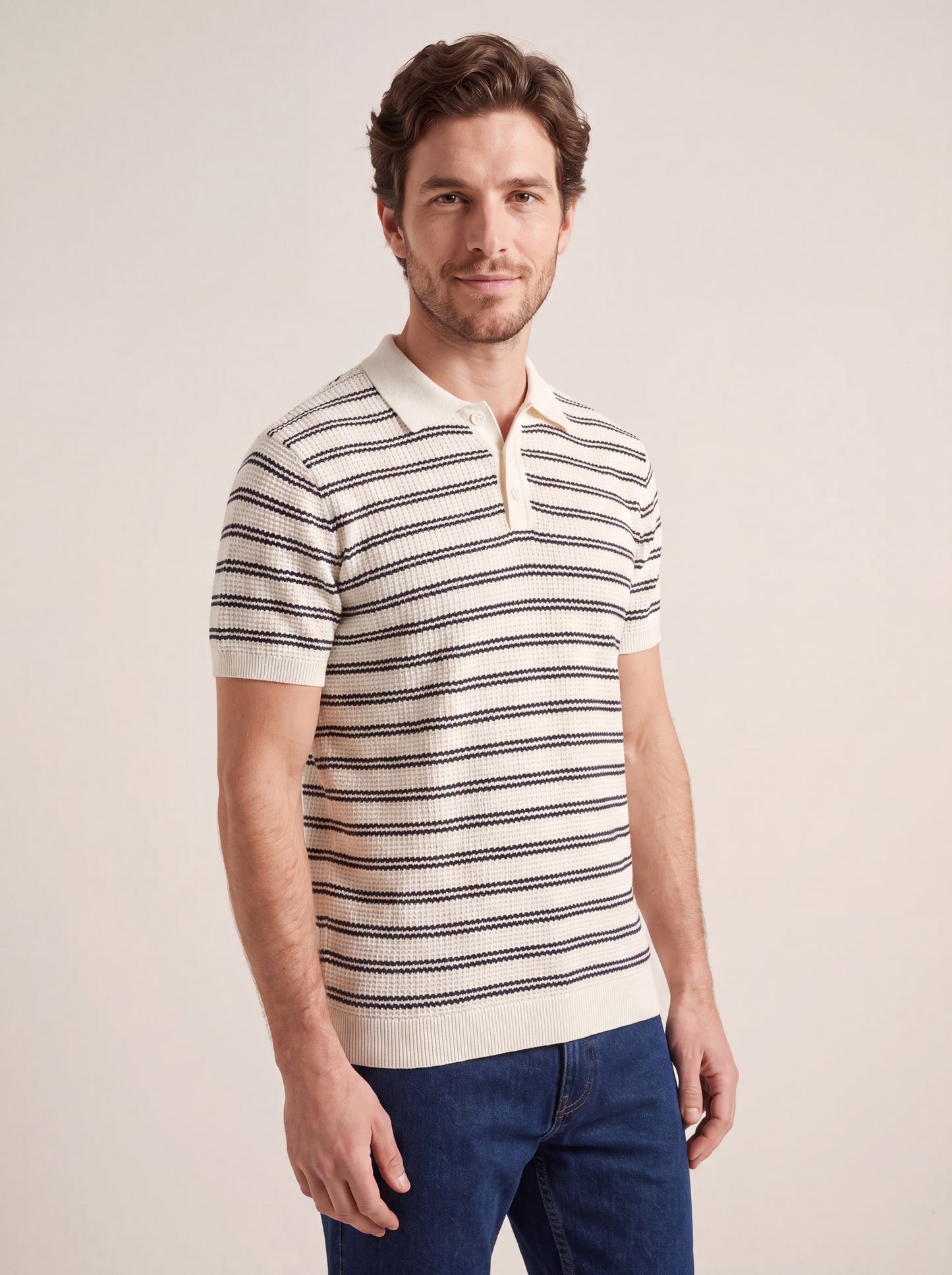 Classic Stripe Knit Polo