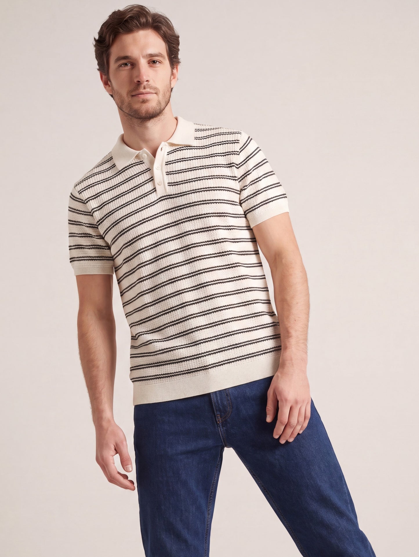 Classic Stripe Knit Polo