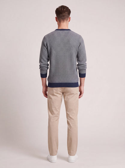 Textured Crew Neck Knit Sweater