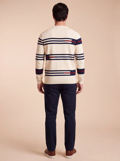 Striped Crew Neck Knit Sweater