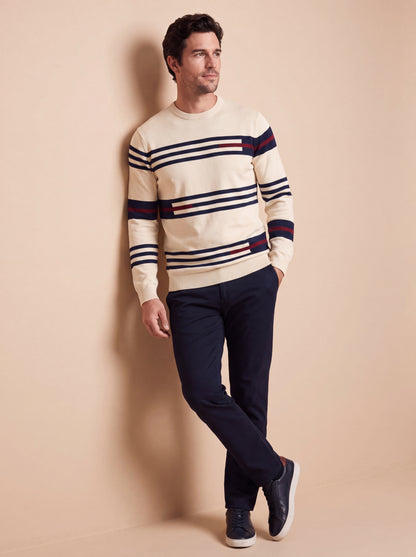 Striped Crew Neck Knit Sweater