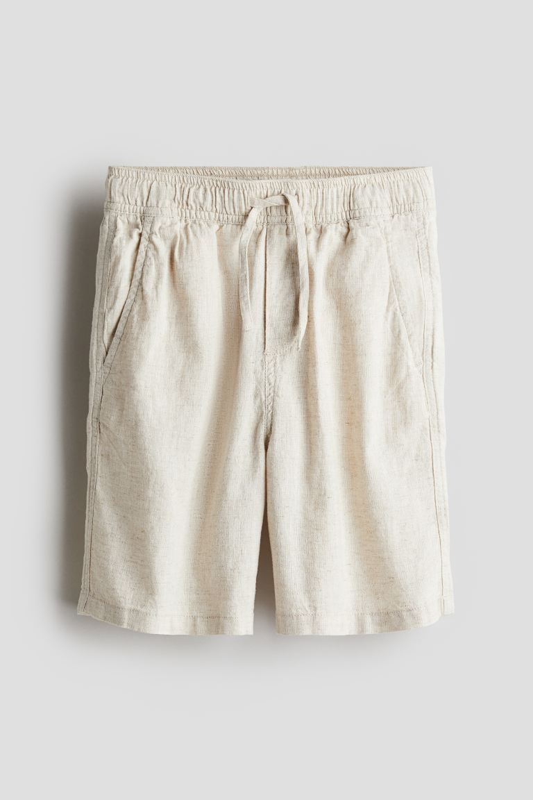 Men's Old Money Linen Shorts - Beige Premium Breathable Linen Summer Shorts