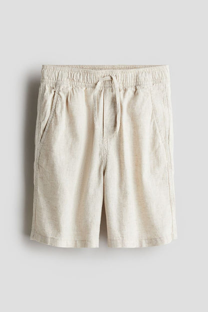 Men's Old Money Linen Shorts - Beige Premium Breathable Linen Summer Shorts