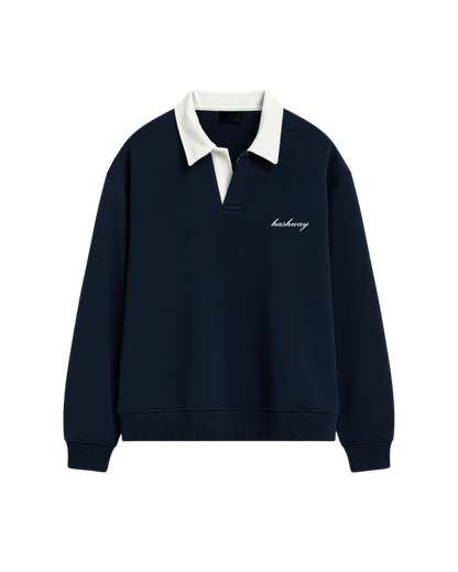 HASHWAY CLASSIC POLO SWEATSHIRT - NAVY
