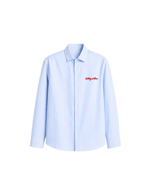 HASHWAY ARCHIVES EMBROIDERED STRIPED SHIRT - SKY BLUE